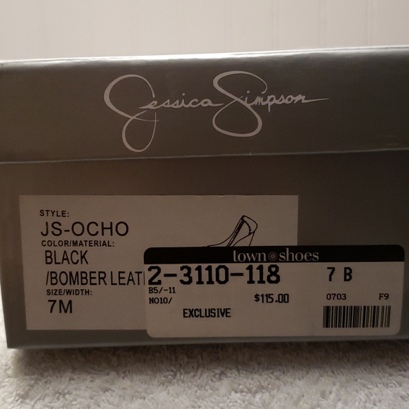 Jessica Simpson Ocho wedge heels,black leather, 7 - Picture 11 of 11